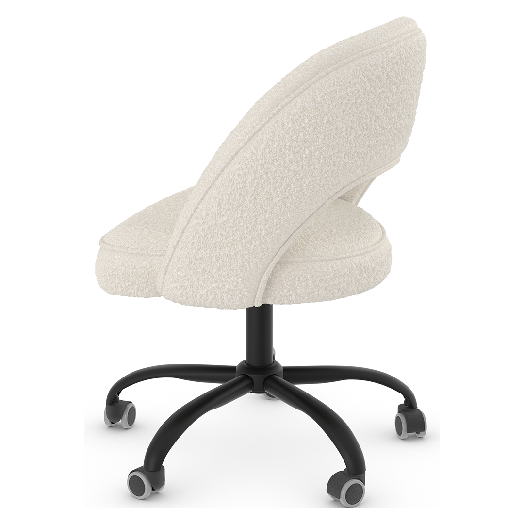 Boucle Fabric Home And Office Chair With Black Frame - Sandley