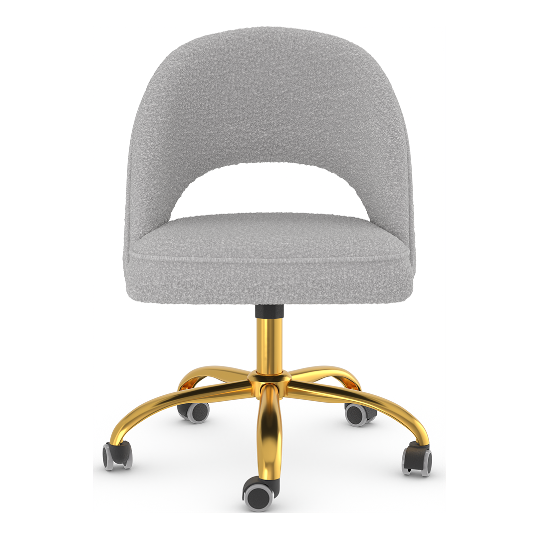 Boucle Fabric Home And Office Chair With Gold Frame - Sandley