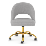 Boucle Fabric Home And Office Chair With Gold Frame - Sandley