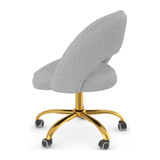 Boucle Fabric Home And Office Chair With Gold Frame - Sandley