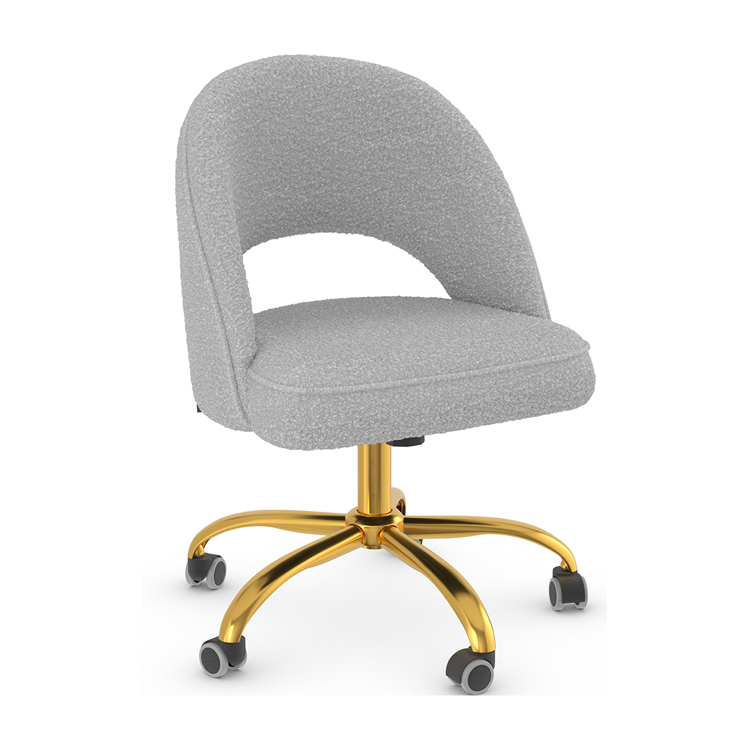 Boucle Fabric Home And Office Chair With Gold Frame - Sandley