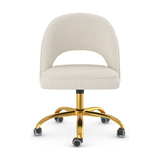 Boucle Fabric Home And Office Chair With Gold Frame - Sandley