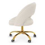 Boucle Fabric Home And Office Chair With Gold Frame - Sandley