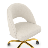 Boucle Fabric Home And Office Chair With Gold Frame - Sandley