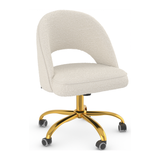 Boucle Fabric Home And Office Chair With Gold Frame - Sandley