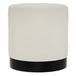 Boucle Fabric Pouffe 41.5cm Wide With Matt Black Base - Lara