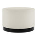 Boucle Fabric Pouffe 60.5cm Wide With Matt Black Base - Lara