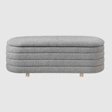 Boucle Fabric Storage Ottoman 124cm Wide - Ripple