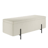 Boucle Fabric Storage Ottoman - Lola