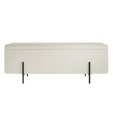 Boucle Fabric Storage Ottoman - Lola