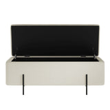 Boucle Fabric Storage Ottoman - Lola