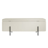 Boucle Fabric Storage Ottoman - Lola