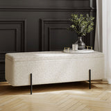 Boucle Fabric Storage Ottoman - Lola