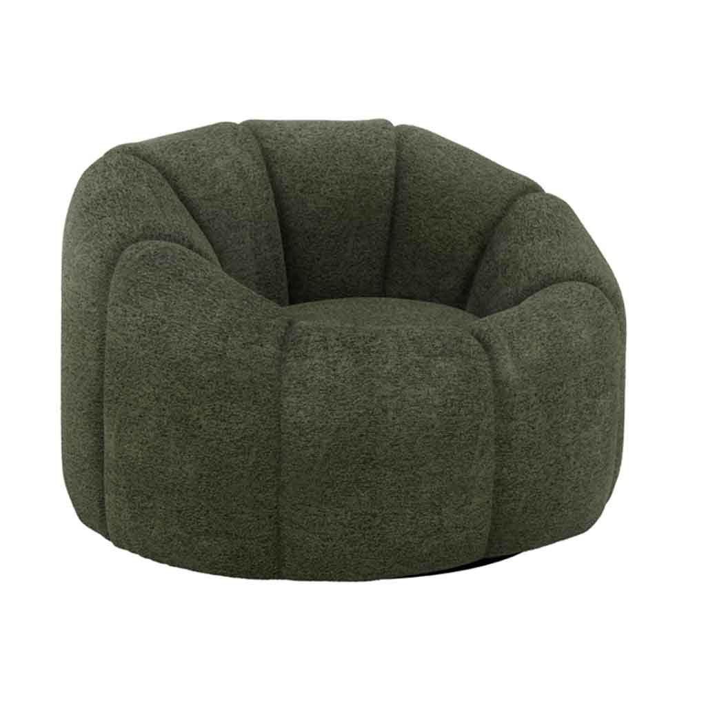 Boucle Fabric Swivel Chair - Nao