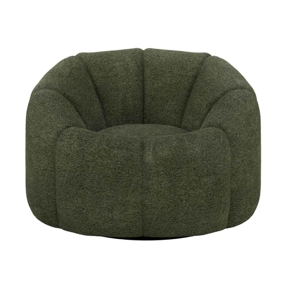 Boucle Fabric Swivel Chair - Nao