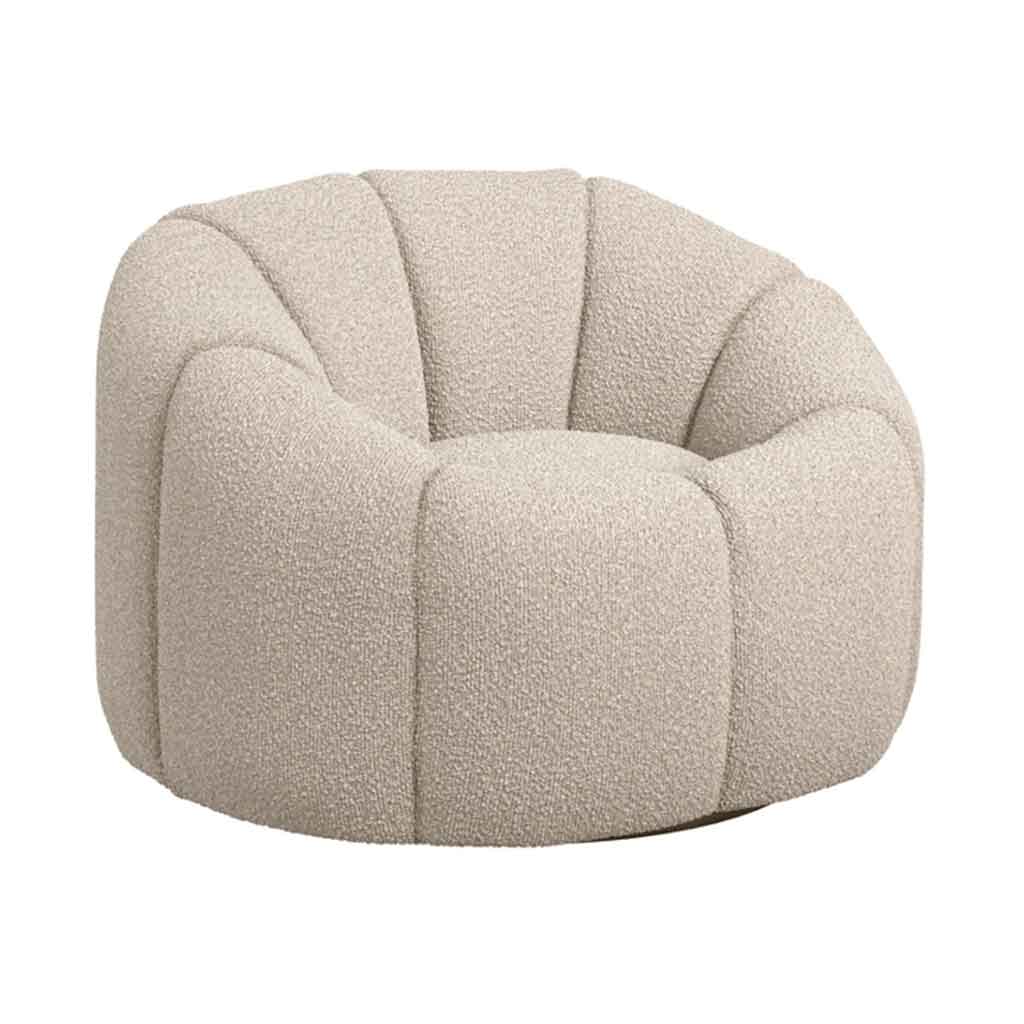 Boucle Fabric Swivel Chair - Nao