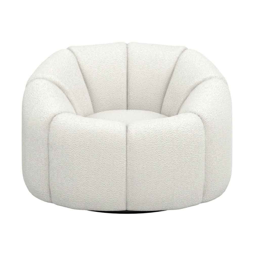 Boucle Fabric Swivel Chair - Nao