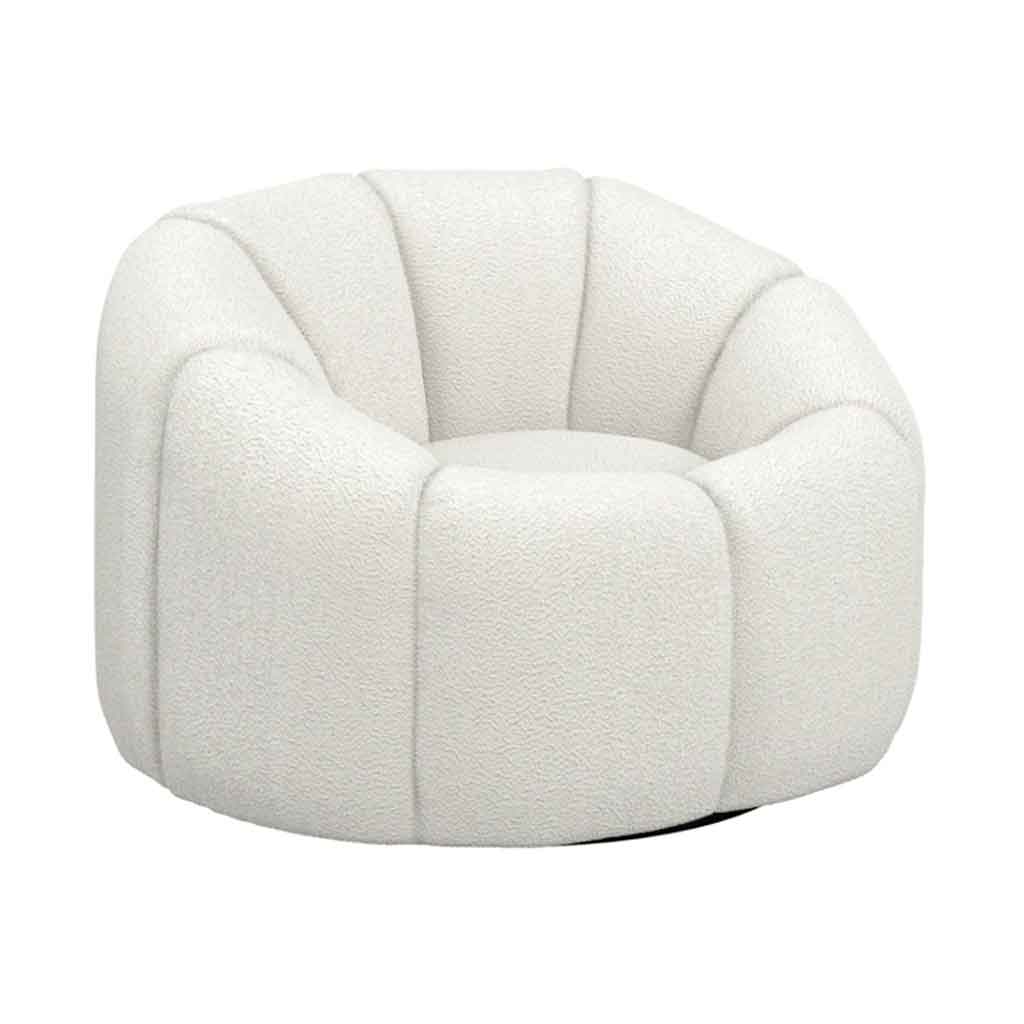 Boucle Fabric Swivel Chair - Nao