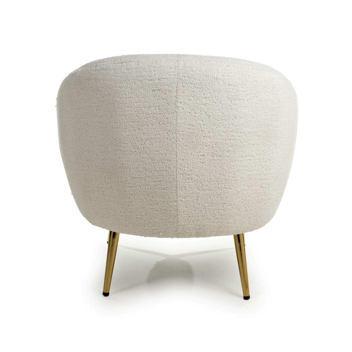 Boucle Fabric Tub Chair With Gold Chrome Metal Legs - Lucia