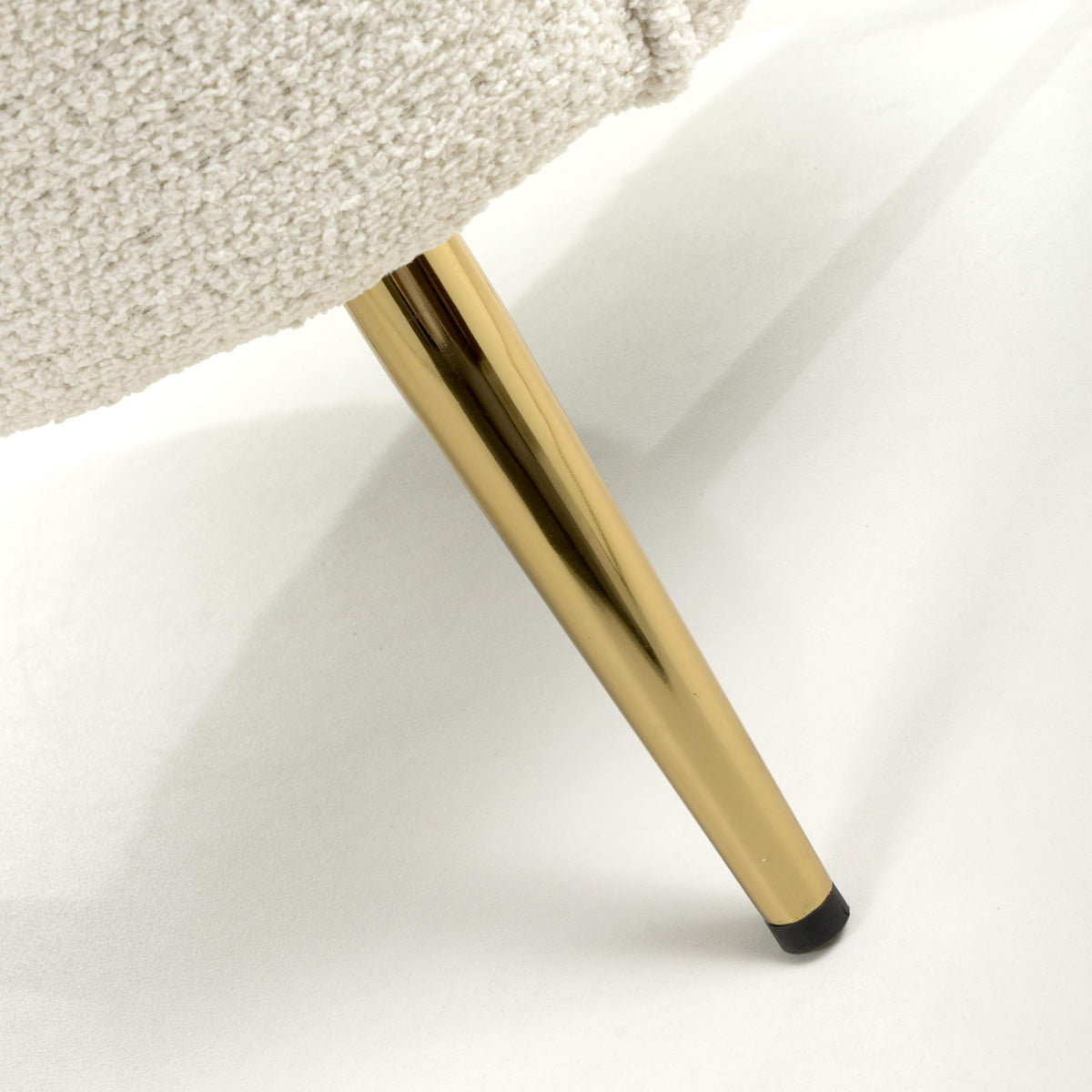 Boucle Fabric Tub Chair With Gold Chrome Metal Legs - Lucia