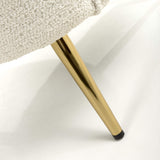 Boucle Fabric Tub Chair With Gold Chrome Metal Legs - Lucia