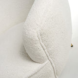 Boucle Fabric Tub Chair With Gold Chrome Metal Legs - Lucia