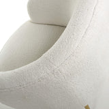 Boucle Fabric Tub Chair With Gold Chrome Metal Legs - Lucia