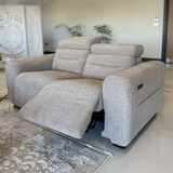 Boucle Weave Fabric 2 Seater Sofa Electric Recliner - Tokyo