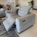 Boucle Weave Fabric 2 Seater Sofa Electric Recliner - Tokyo