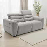 Boucle Weave Fabric 3 Seater Sofa Electric Recliner - Tokyo