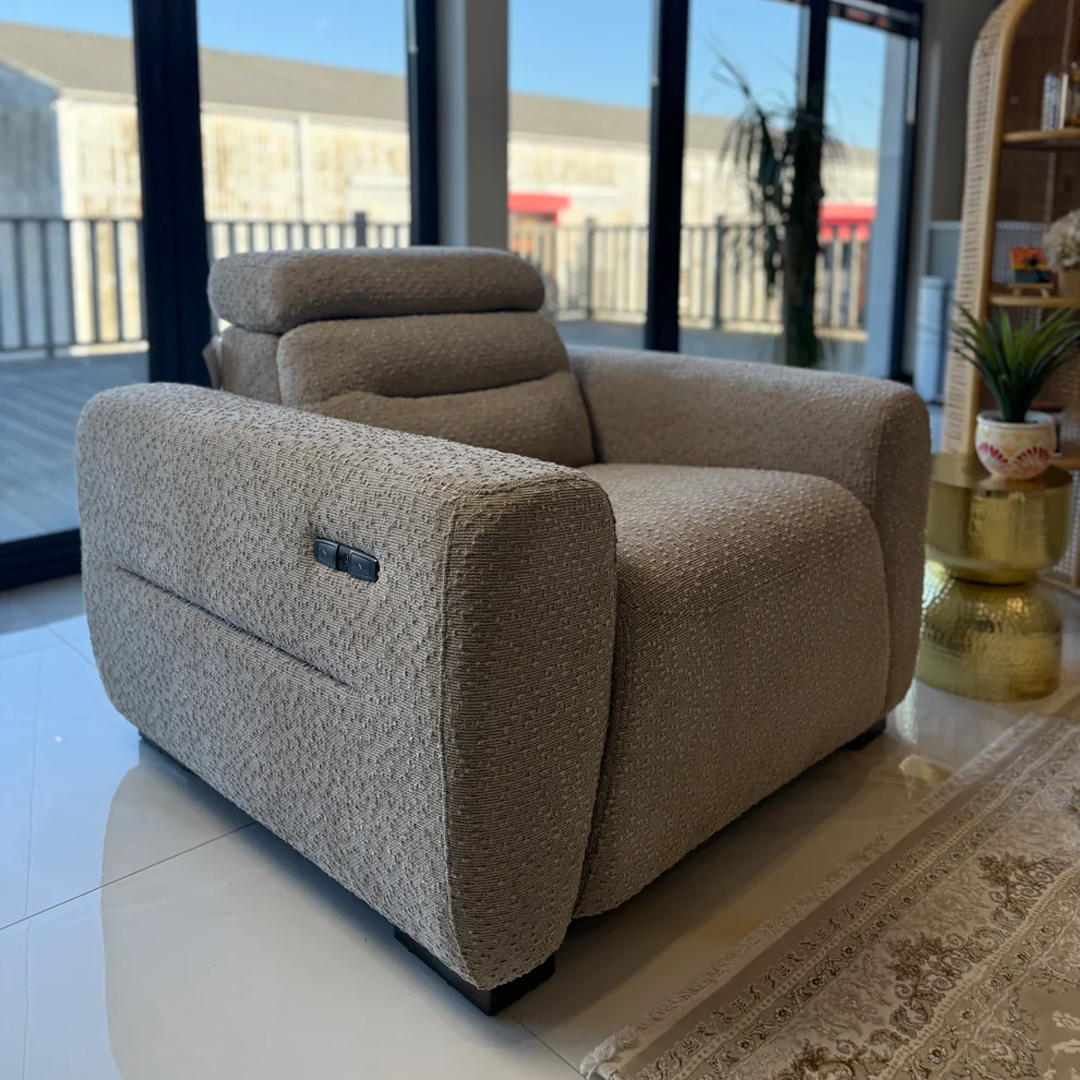 Boucle Weave Fabric Armchair Electric Recliner - Tokyo