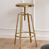 Brushed Steel Bar Stool Without Back - Goose