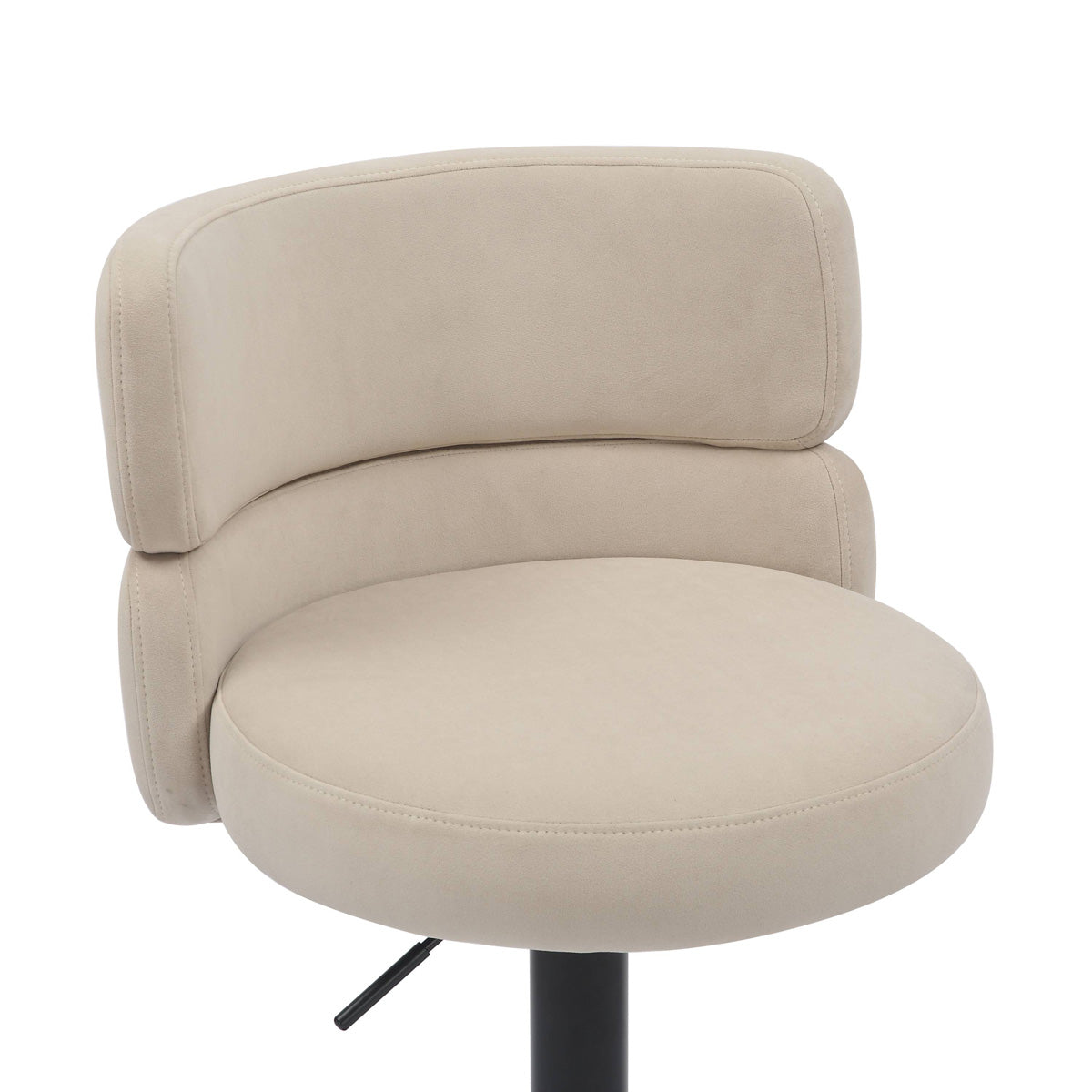 Brushed Velvet Bar Stool With Black Metal Base - Mason