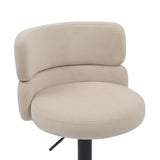 Brushed Velvet Bar Stool With Black Metal Base - Mason
