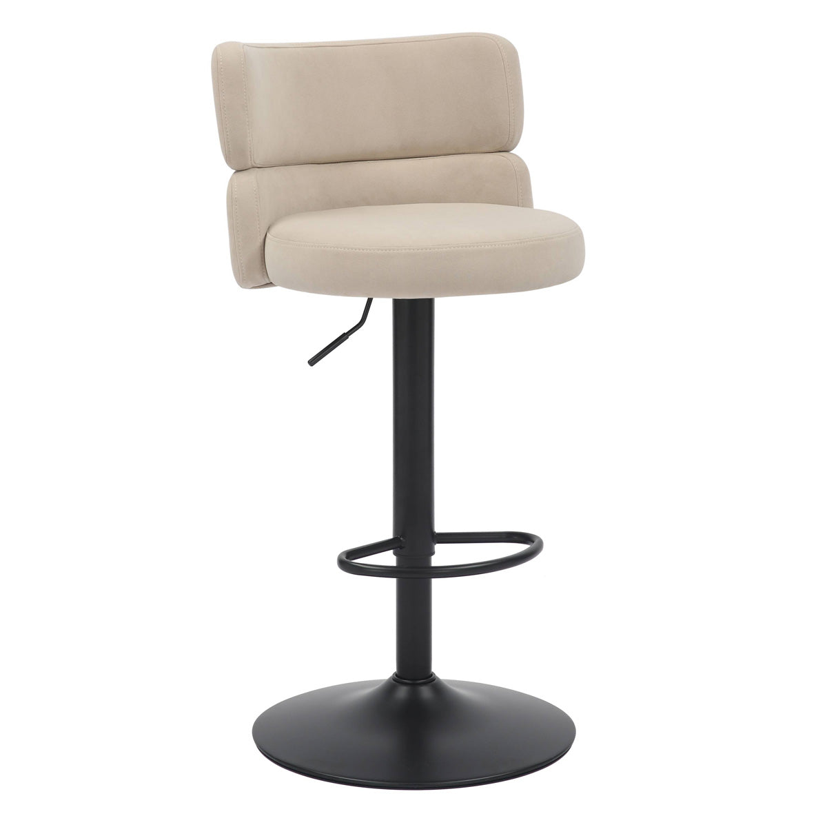 Brushed Velvet Bar Stool With Black Metal Base - Mason