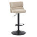 Brushed Velvet Bar Stool With Black Metal Base - Mason