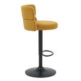 Brushed Velvet Bar Stool With Black Metal Base - Mason