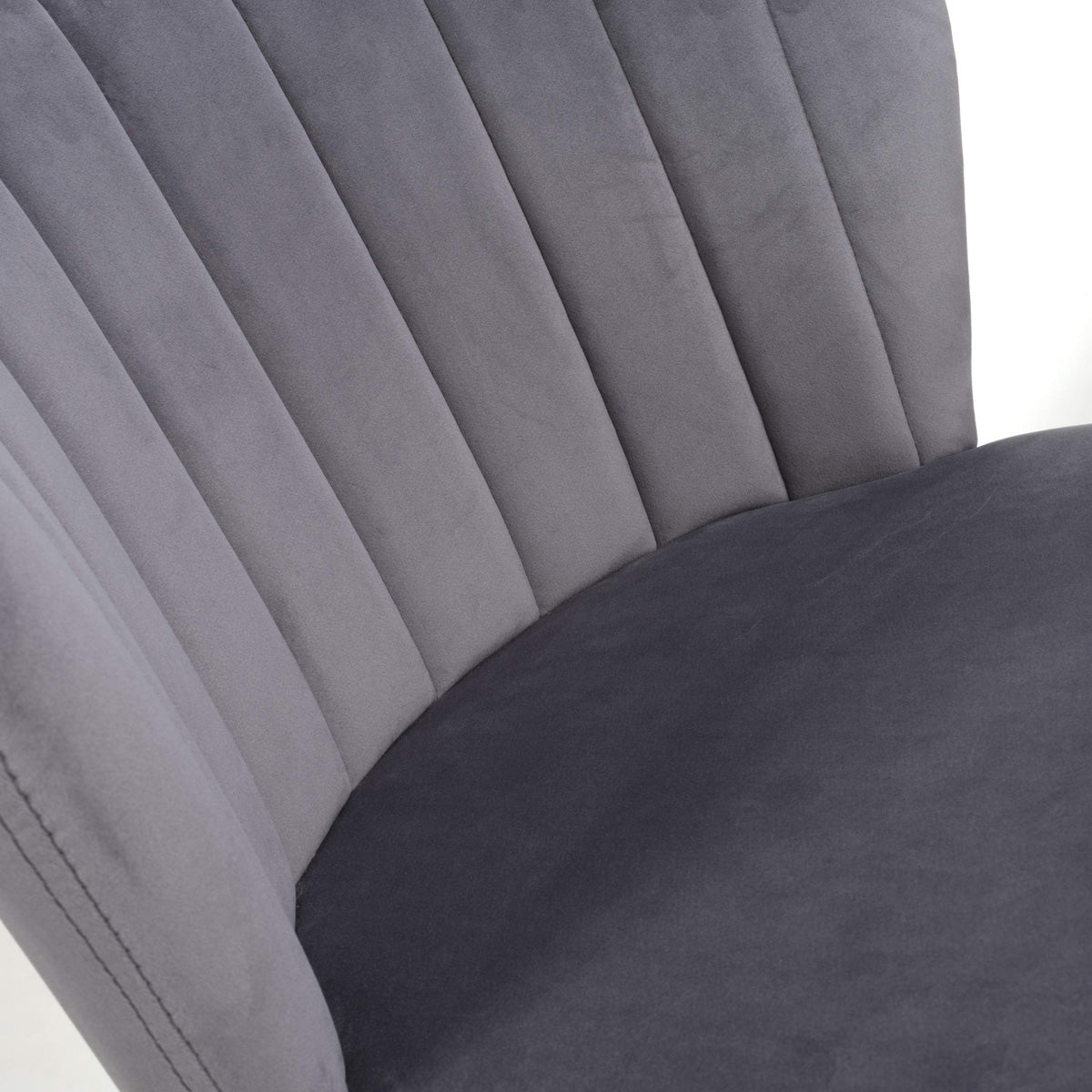 Brushed Velvet Bar Stool With Brushed Stainless Steel Circular Base - Sigma