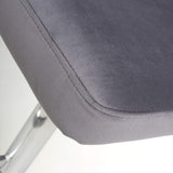Brushed Velvet Bar Stool With Brushed Stainless Steel Circular Base - Sigma