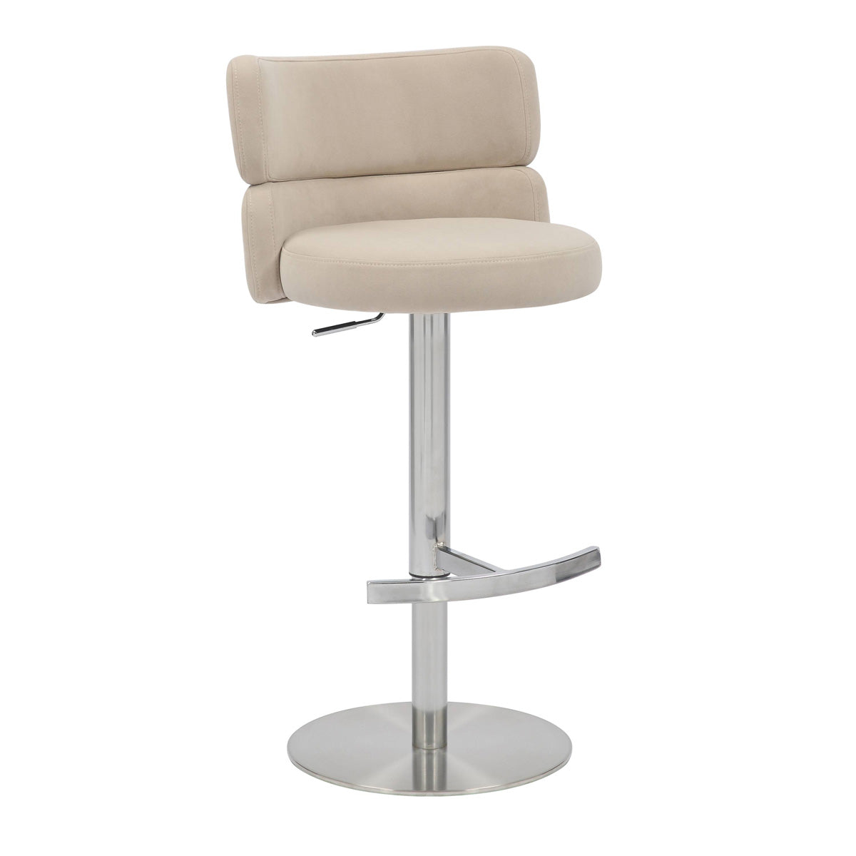 Brushed Velvet Bar Stool With Chrome Metal Base - Mason