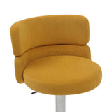 Brushed Velvet Bar Stool With Chrome Metal Base - Mason