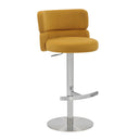 Brushed Velvet Bar Stool With Chrome Metal Base - Mason