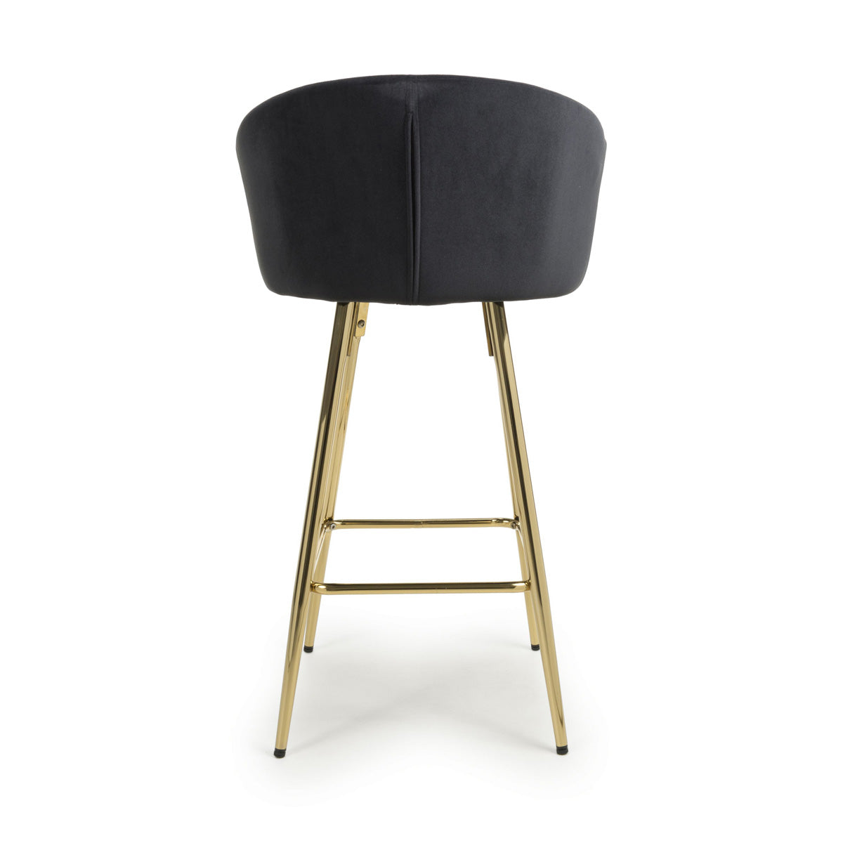 Brushed Velvet Bar Stool With Gold Chrome Metal frame - Volero