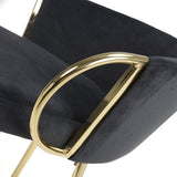 Brushed Velvet Bar Stool With Gold Chrome Metal frame - Volero