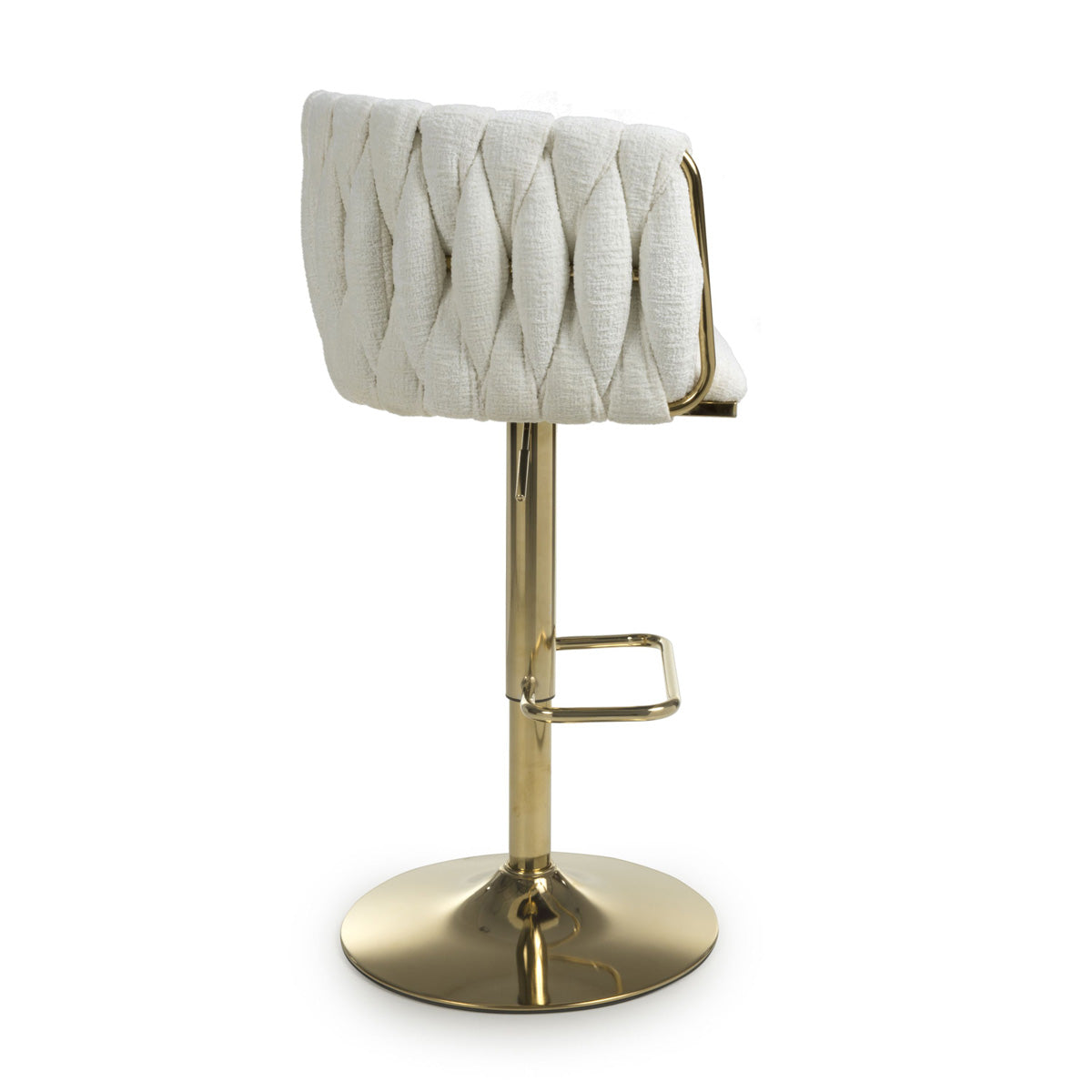 Brushed Velvet Bar Stool With Swivel And Gas Lift Mechanism - Bellaire