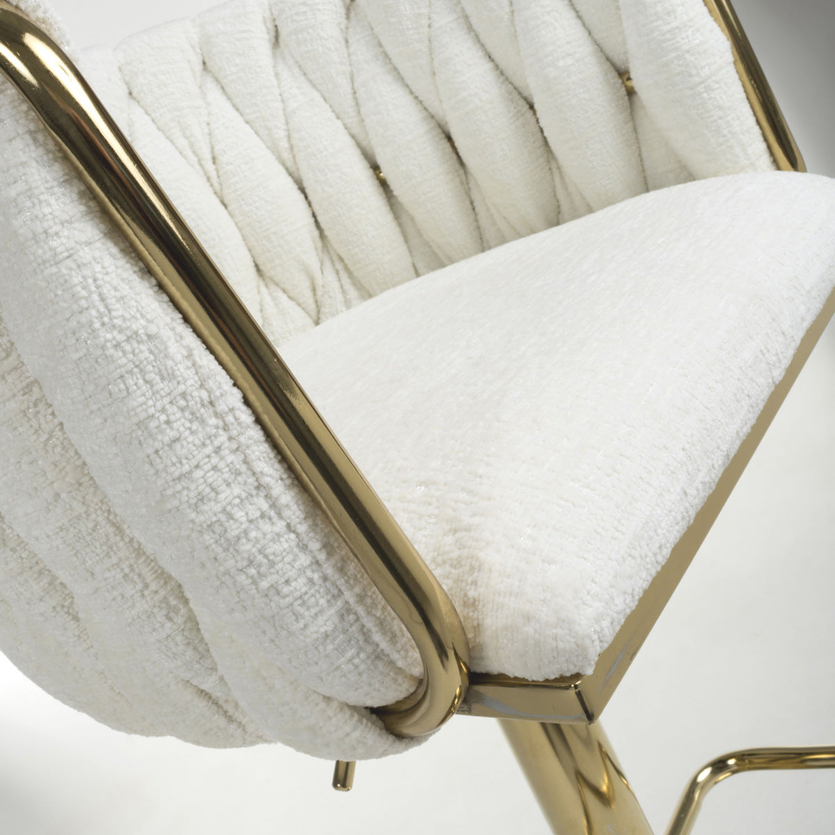Brushed Velvet Bar Stool With Swivel And Gas Lift Mechanism - Bellaire