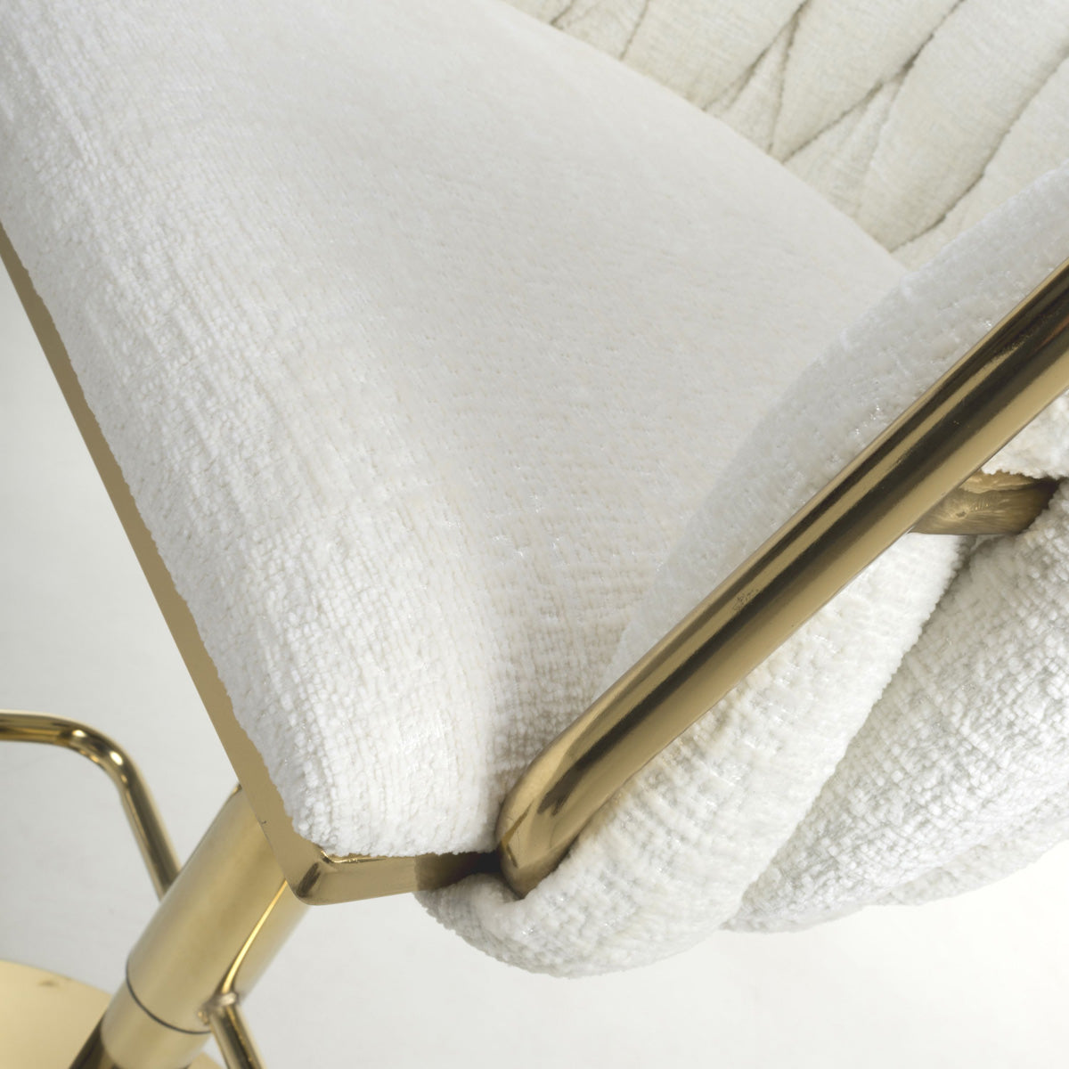 Brushed Velvet Bar Stool With Swivel And Gas Lift Mechanism - Bellaire