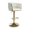 Brushed Velvet Bar Stool With Swivel And Gas Lift Mechanism - Bellaire
