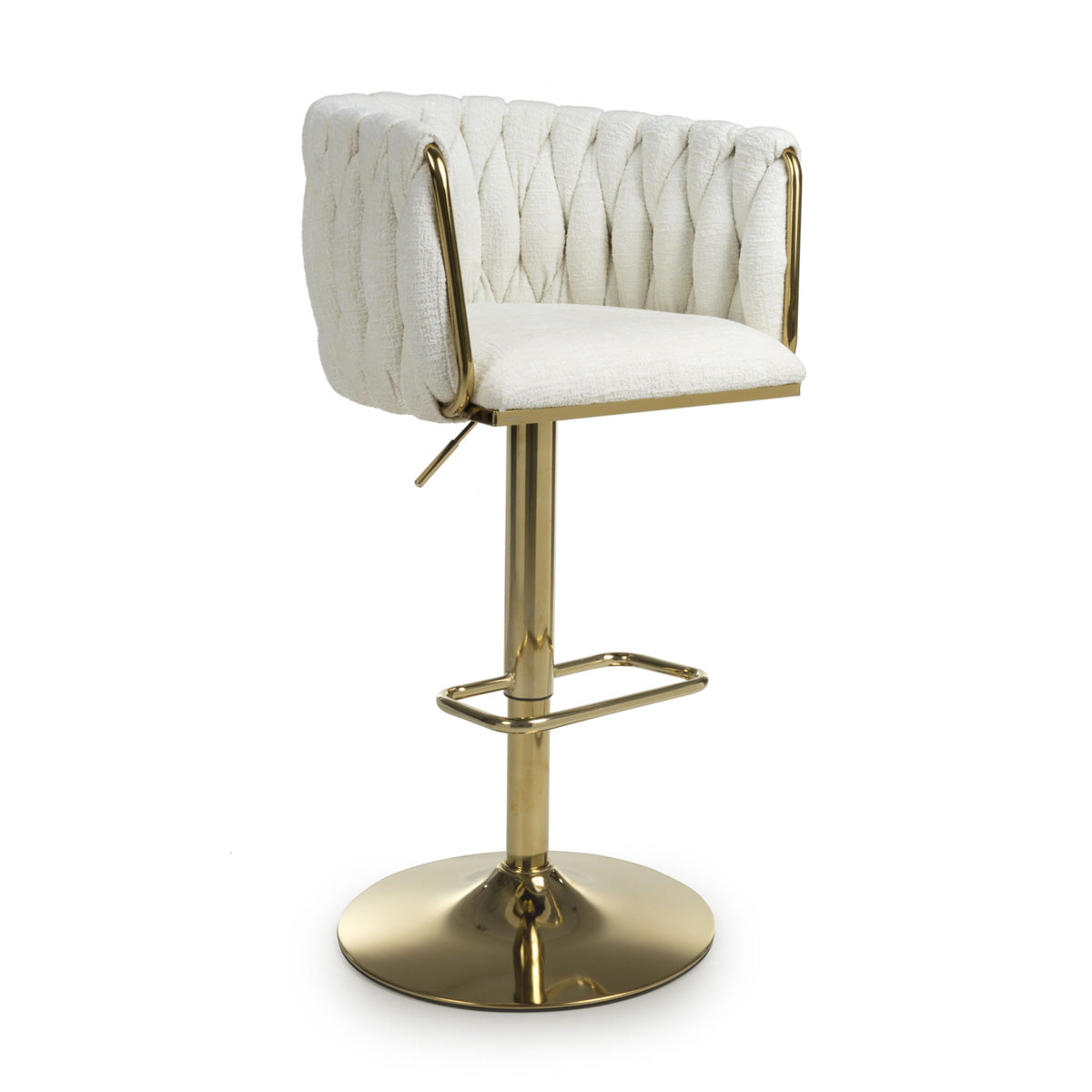 Brushed Velvet Bar Stool With Swivel And Gas Lift Mechanism - Bellaire