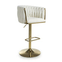 Brushed Velvet Bar Stool With Swivel And Gas Lift Mechanism - Bellaire